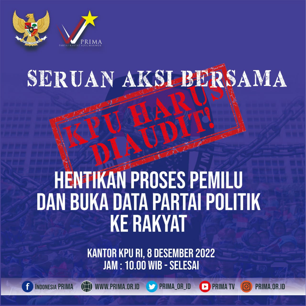Prima akan Demo Besar Tuntut Audit KPU, Ini Persiapan Polisi & Pasukan Jagat Saksana