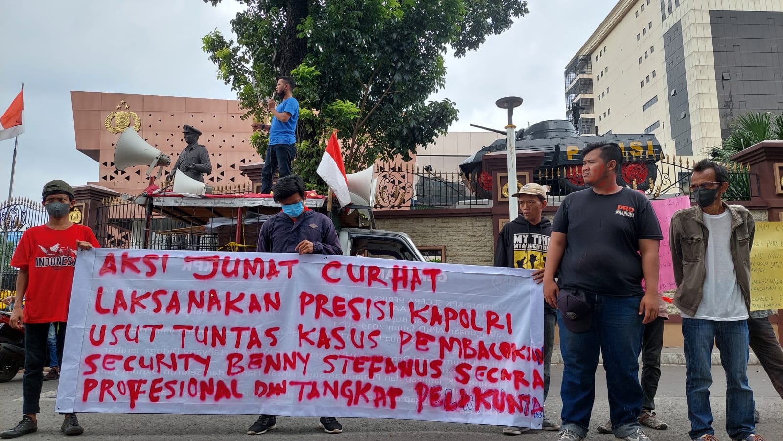Aksi Jumat Curhat, Rakyat Peduli Keadilan Minta Kapolri Perintahkan Jajarannya Serius Tangani Kasus Pembacokan Sadis Security Cilandak Stefanus Benny