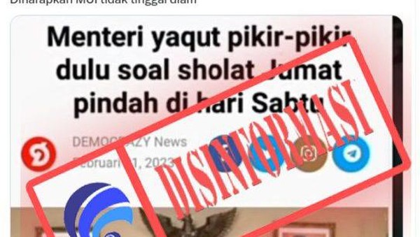 Berita Menag Yaqut Bakal Pindahkan Salat Jumat di Hari Sabtu Dipastikan Hoaks