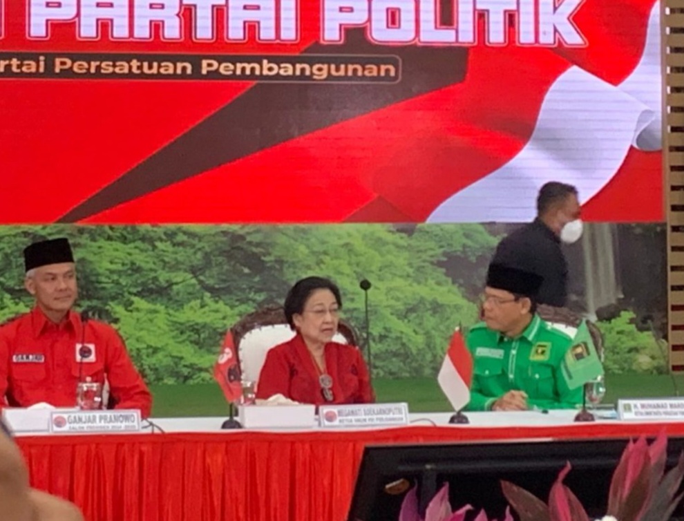 Jajaran PPP Temui Megawati dan Ganjar di DPP PDIP