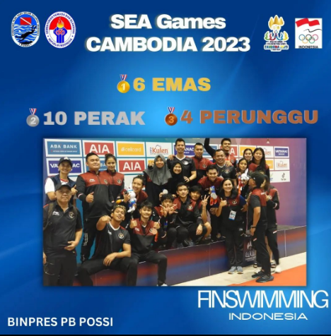 Kontingen Indonesia Capai Target 69 Emas SEA Games Berkat Fin Swimming