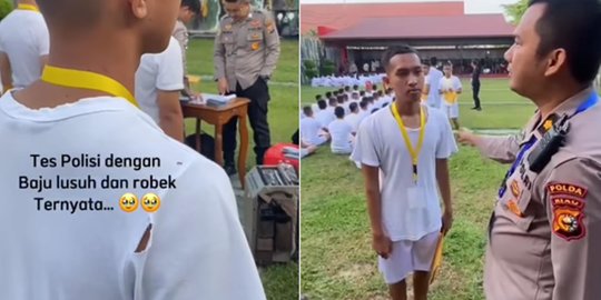 Remaja Yatim Ikuti Tes Polri dengan Kaus Lusuh & Robek, Panen Simpati Polisi Hingga Warganet