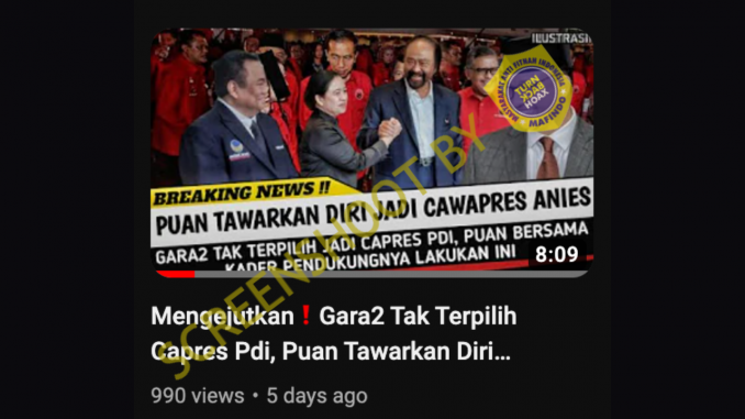 Viral Puan Tawarkan Diri Jadi Cawapres Anies Gegara Gagal Nyapres, Ternyata Hoaks!
