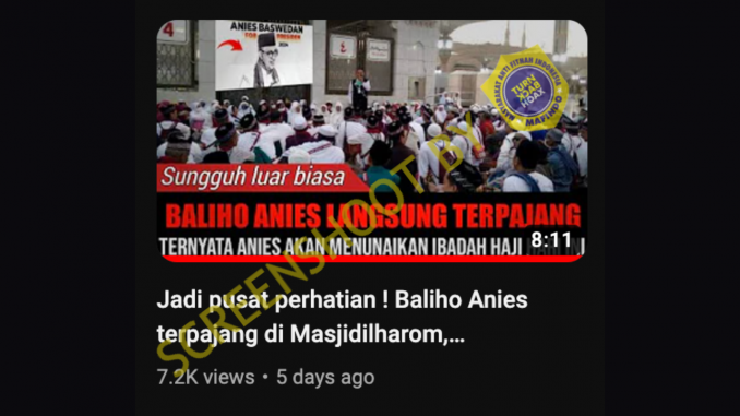 Baliho Anies Terpampang di Masjidil Haram, Ternyata Editan!