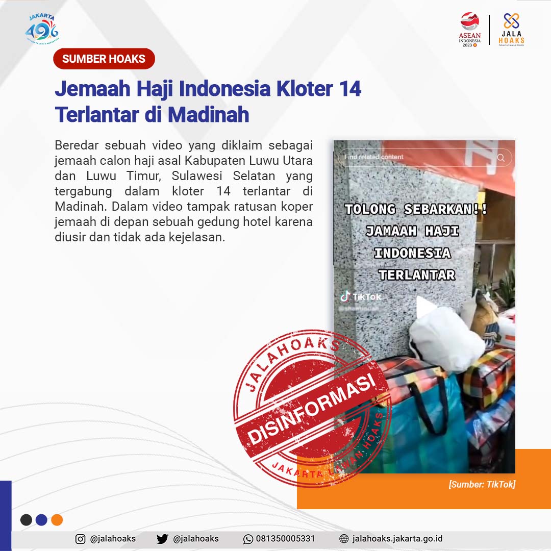 Rombongan Jamaah Haji Kloter 14 Dikabarkan Terlantar di Madinah, Cek Faktanya