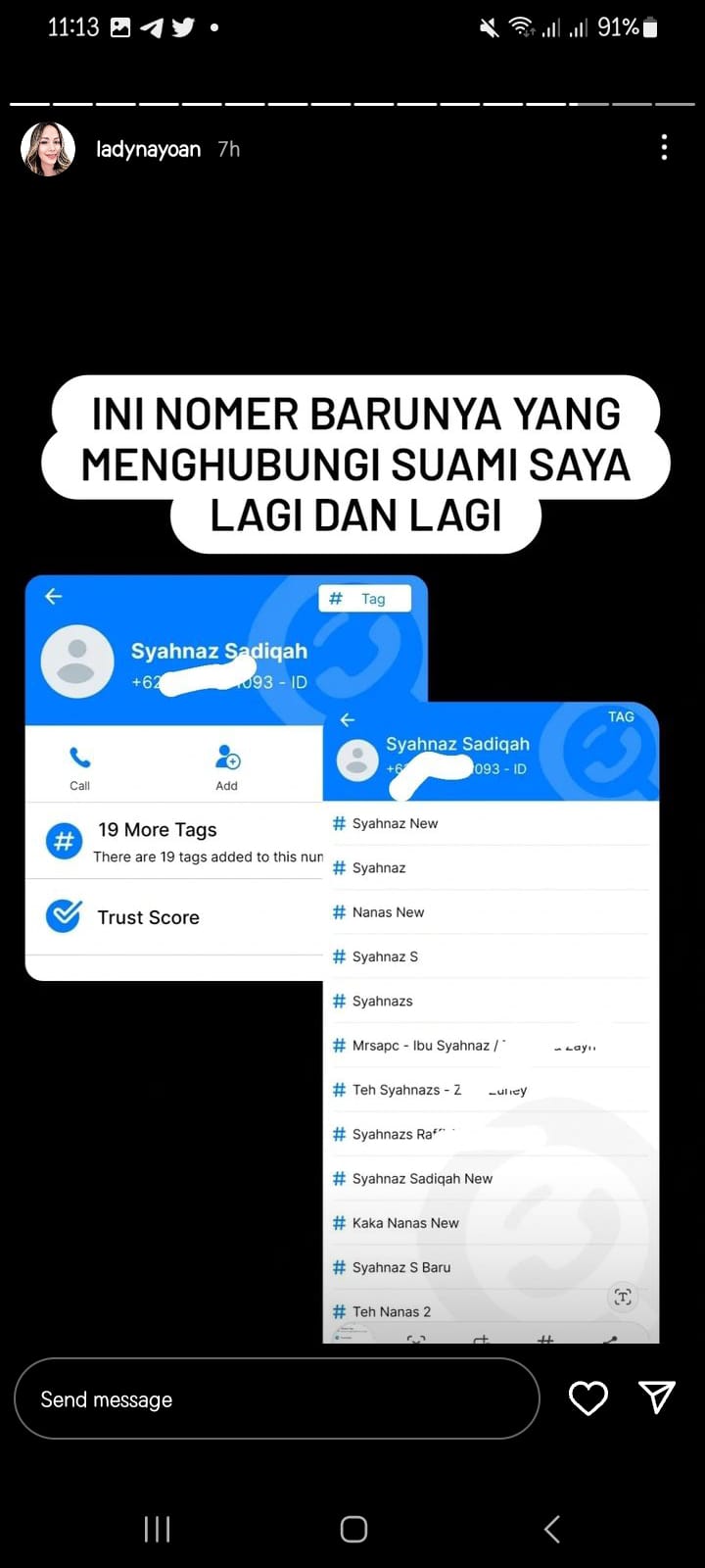 Kumpulan Chat Syahnaz Sadiqah Adik Raffi Ahmad yang Diduga Selingkuh dengan Aktor FTV Rendy Kjaernett