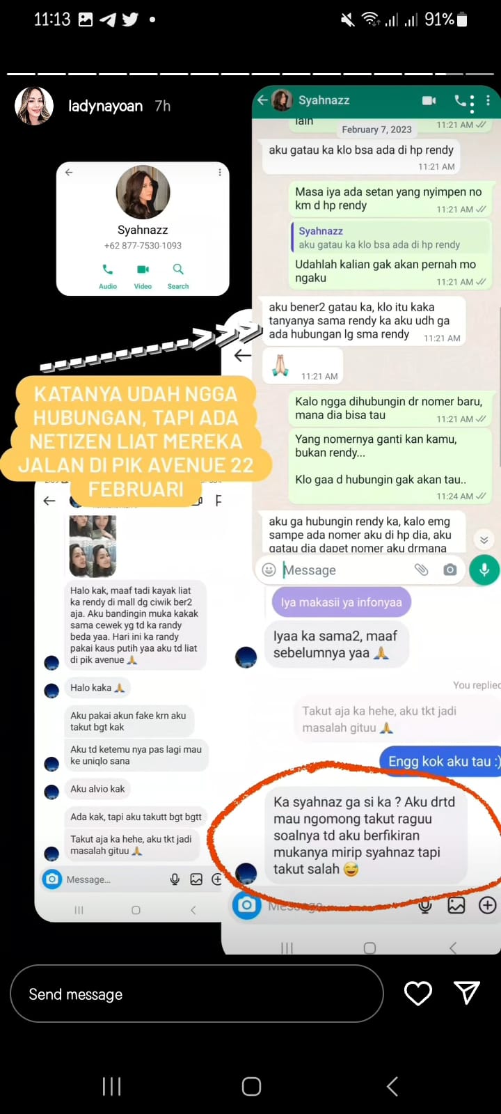 Kumpulan Chat Syahnaz Sadiqah Adik Raffi Ahmad yang Diduga Selingkuh dengan Aktor FTV Rendy Kjaernett