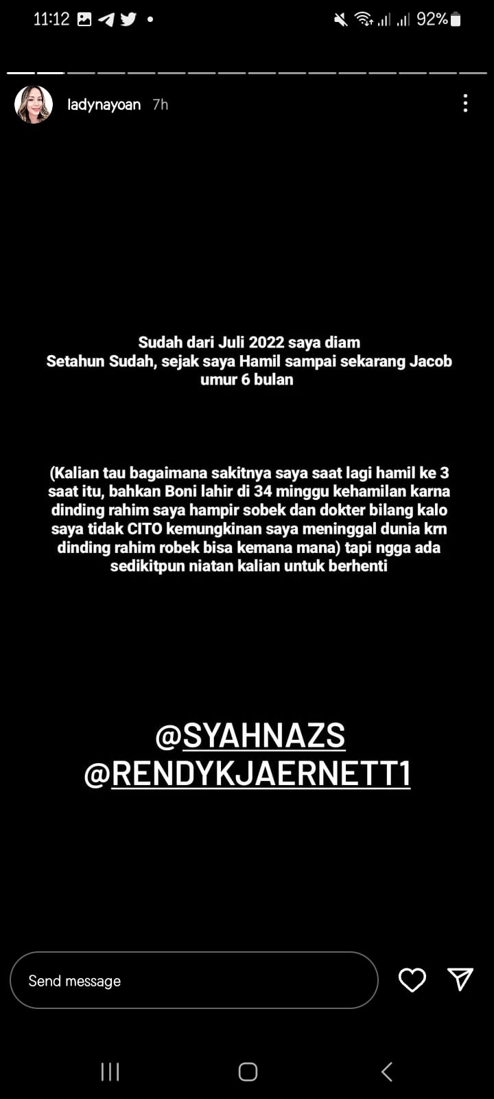 Kumpulan Chat Syahnaz Sadiqah Adik Raffi Ahmad yang Diduga Selingkuh dengan Aktor FTV Rendy Kjaernett