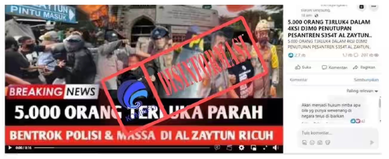 Viral Video Demo di Ponpes Al Zaytun Sebabkan Ribuan Orang Terluka, Rupanya Cuma Hoaks
