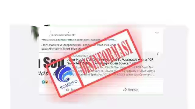Swab PCR Bisa Suntikan Vaksin Tanpa Diketahui? Hoaks! Cek Faktanya