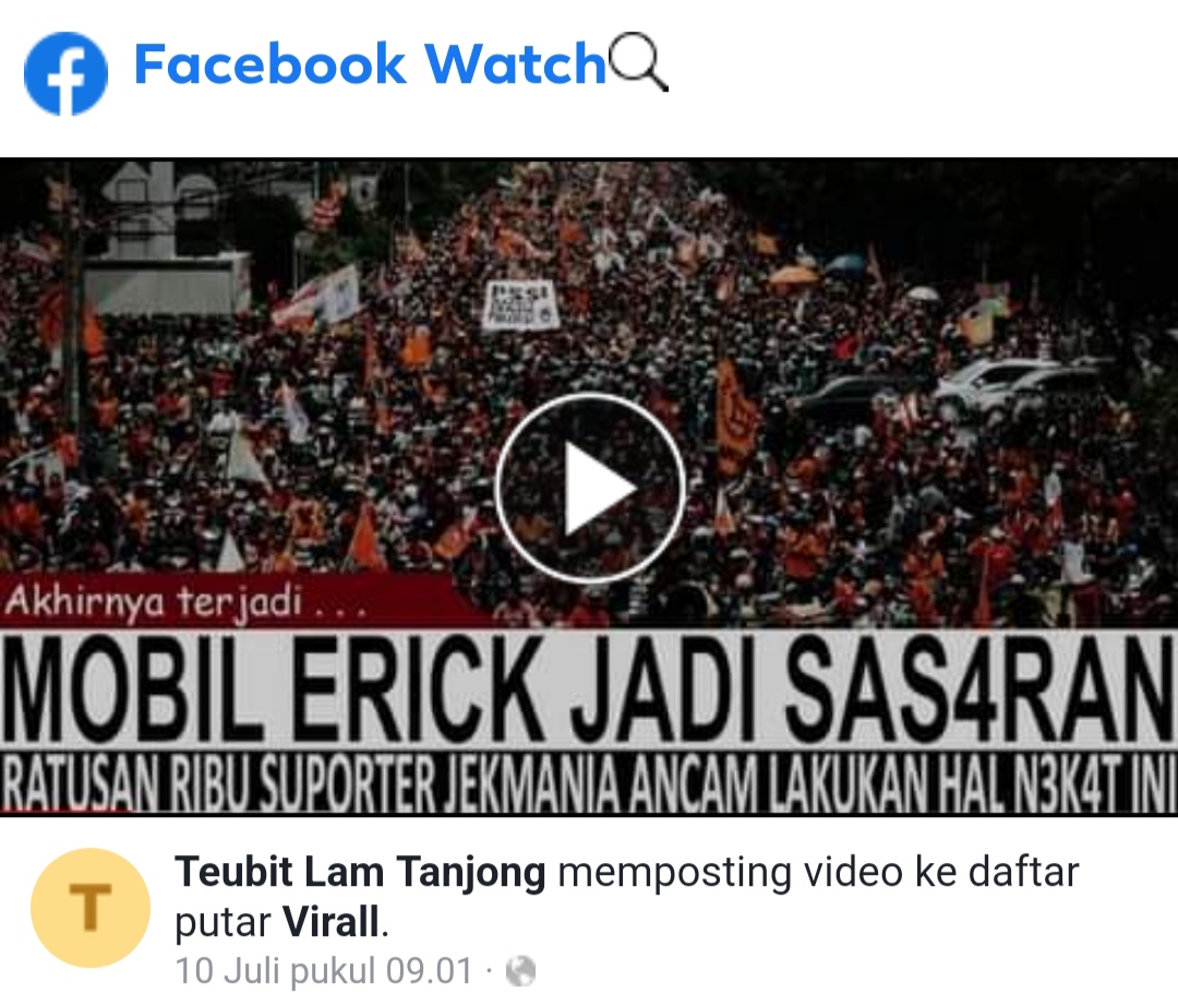 The Jakmania Kepung Mobil Erick Thohir Gegara Tolak Renovasi JIS?