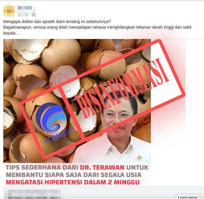 Atasi Hipertensi dengan Kulit Telur Ala Dokter Terawan? Ternyata Hoaks!