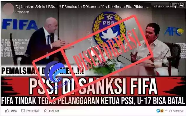 Hoaks PSSI Kena Sanksi FIFA