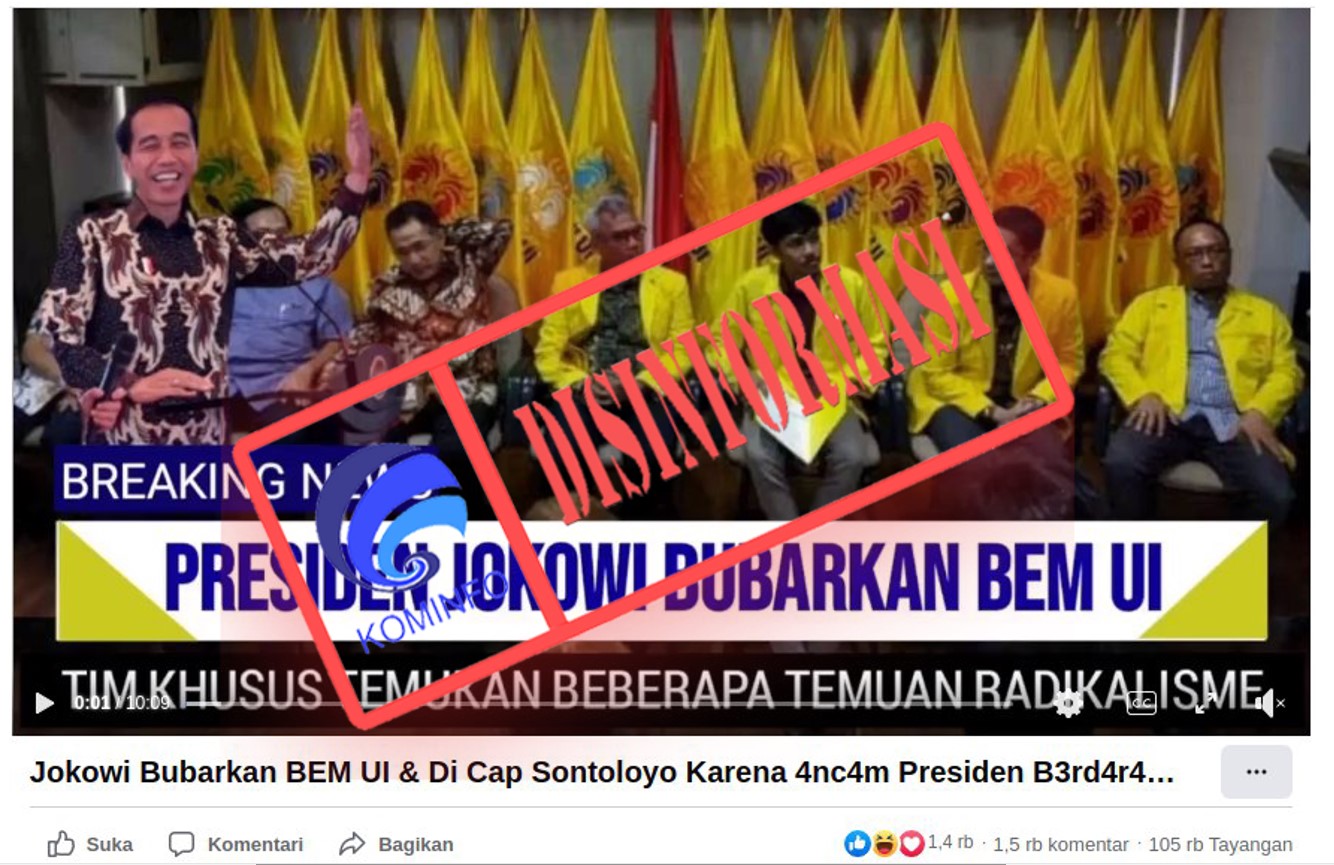 Presiden Jokowi Bubarkan BEM UI? Ini Faktanya