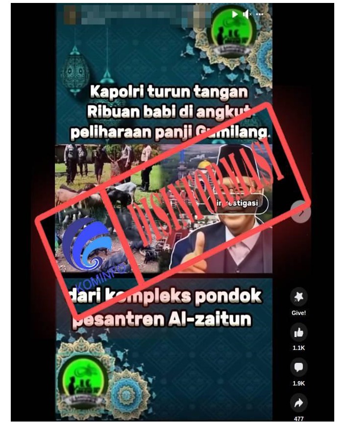 Ribuan Babi Diangkut dari Al Zaytun Hingga Kapolri Turun Tangan, Cek Faktanya
