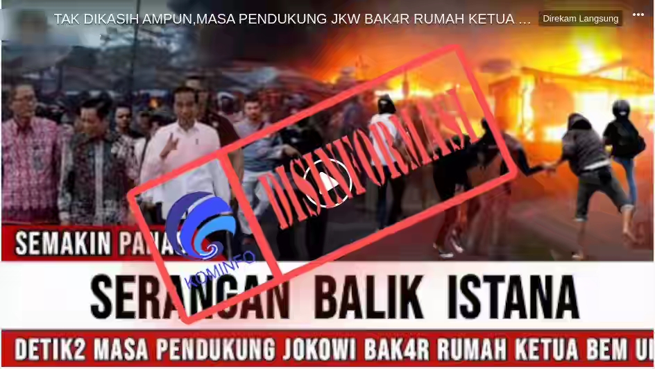 Pendukung Jokowi Bakar Rumah Ketua BEM UI? Rupanya Cuma Hoaks!