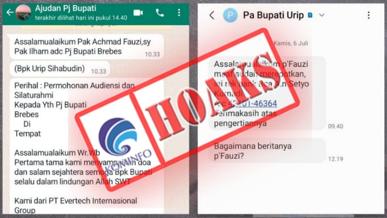 Beredar Nomor WhatsApp PJ Bupati Brebes Minta Transfer Duit, Waspada Penipuan!