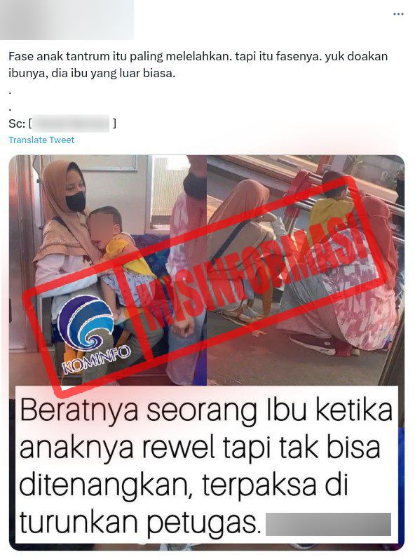 Viral Ibu-ibu Diturunkan Petugas dari KRL Gegara Anak Rewel, Ini Faktanya