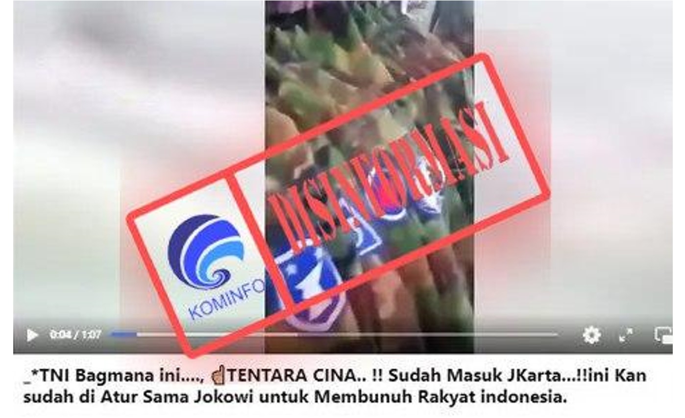 Cek Fakta : Tentara Cina Masuk Jakarta untuk Bunuh Warga Indonesia?