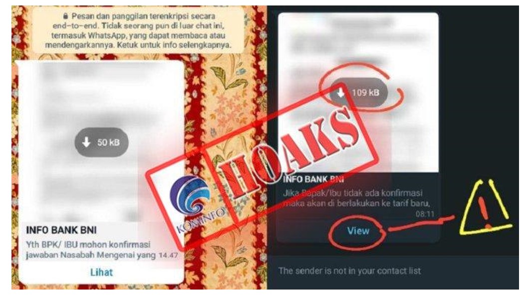Beredar Undangan Digital Atas Nama BNI Menggunakan View WhatsApp, Awas Penipuan!