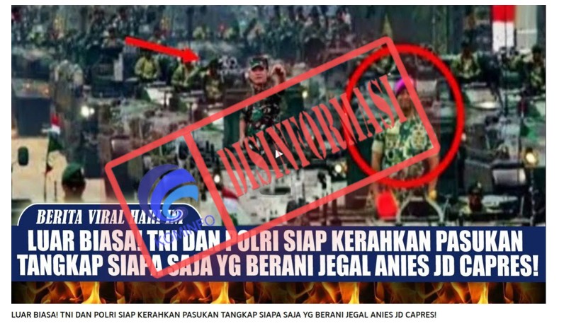 TNI-Polri Dikerahkan untuk Amankan Orang yang Jegal Anies Baswedan? Faktanya Cuma Hoaks!