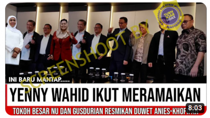 Duet Anies-Khofifah Diresmikan Yenny Wahid, Cek Faktanya