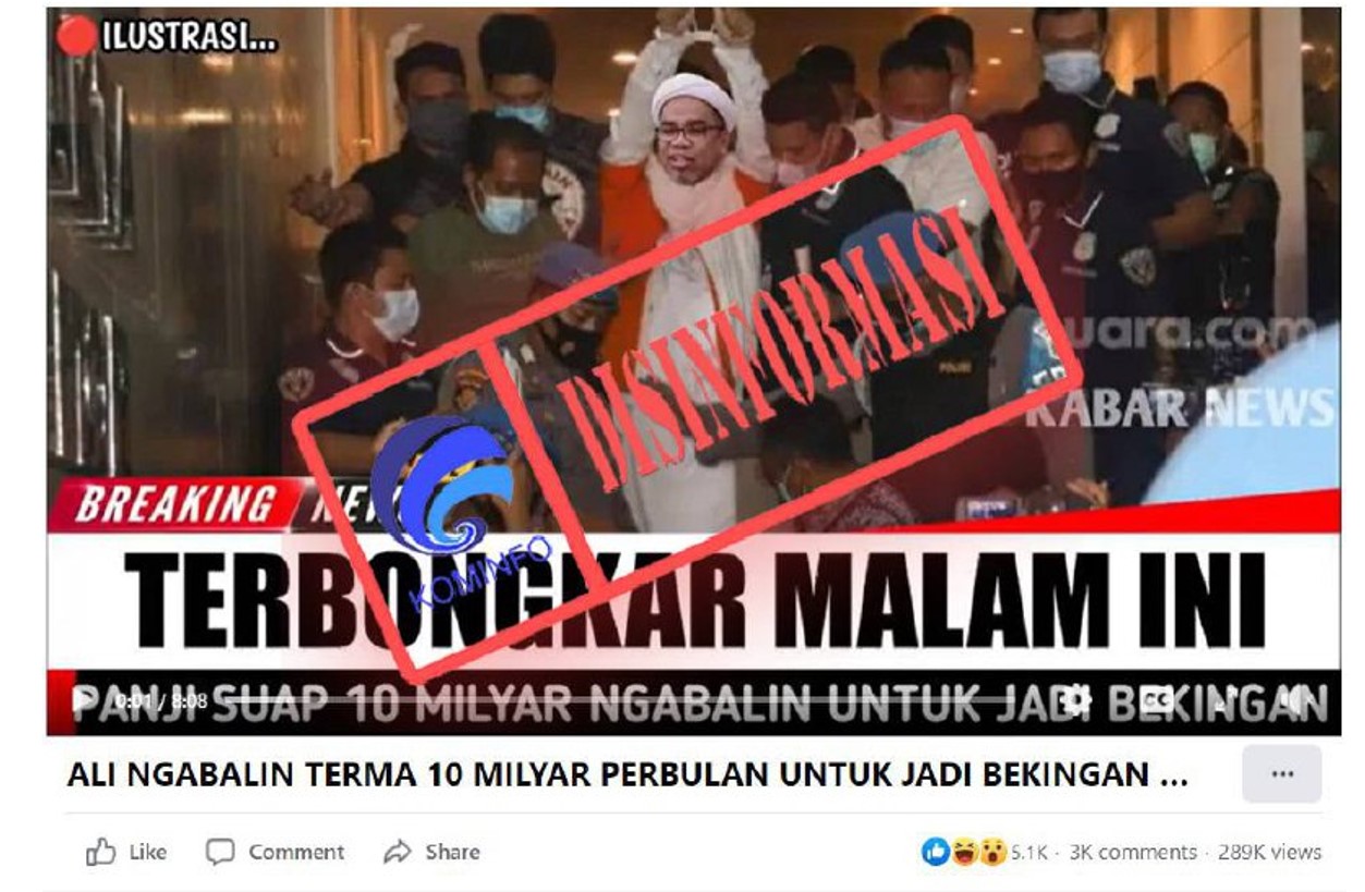 Hoaks Ali Ngabalin Terima Suap 10 M dari Panji Gumilang