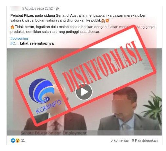 Viral Karyawan Pfizer diberi Vaksin Covid-19 Khusus, Ternyata Hoaks!