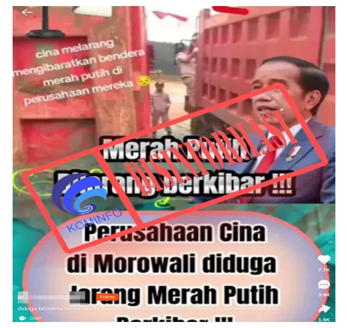 Viral Perusahaan Cina di Morowali Larang Pengibaran Merah Putih Ternyata Hoaks Belaka