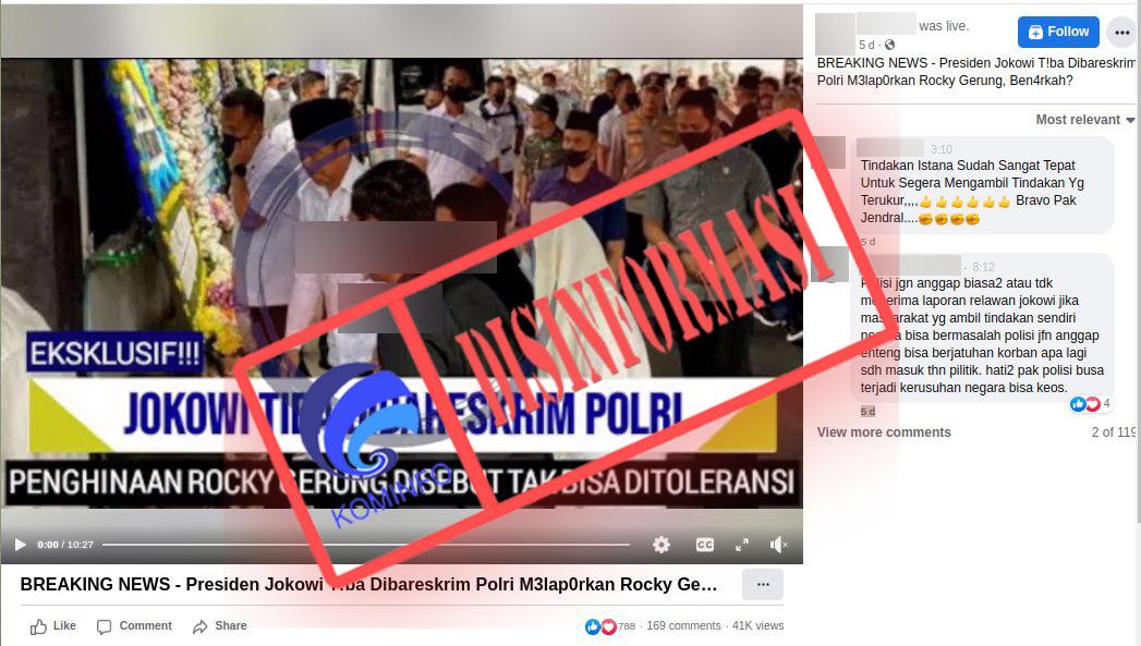 Presiden Jokowi Laporkan Rocky Gerung ke Bareskrim? Ternyata Hoaks!