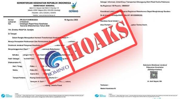 Edaran Surat Undangan Rakerkesnas 2023 Dipastikan Hoaks