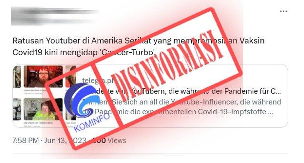 Ratusan YouTuber AS yang Promosikan Vaksin Covid-19 Mengidap Kanker Turbo?