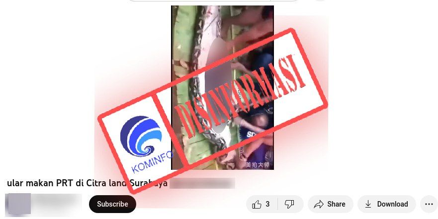 Hoaks Video PRT di Citraland Dimangsa Ular Piton