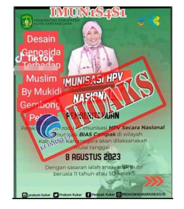 Hoaks Vaksin HPV Gratis Jadi Program Genosida Pemerintah