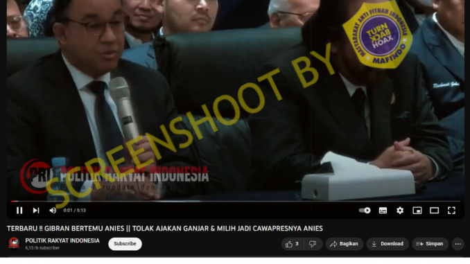 Gibran Pilih Jadi Cawapres Anies, Benarkah?