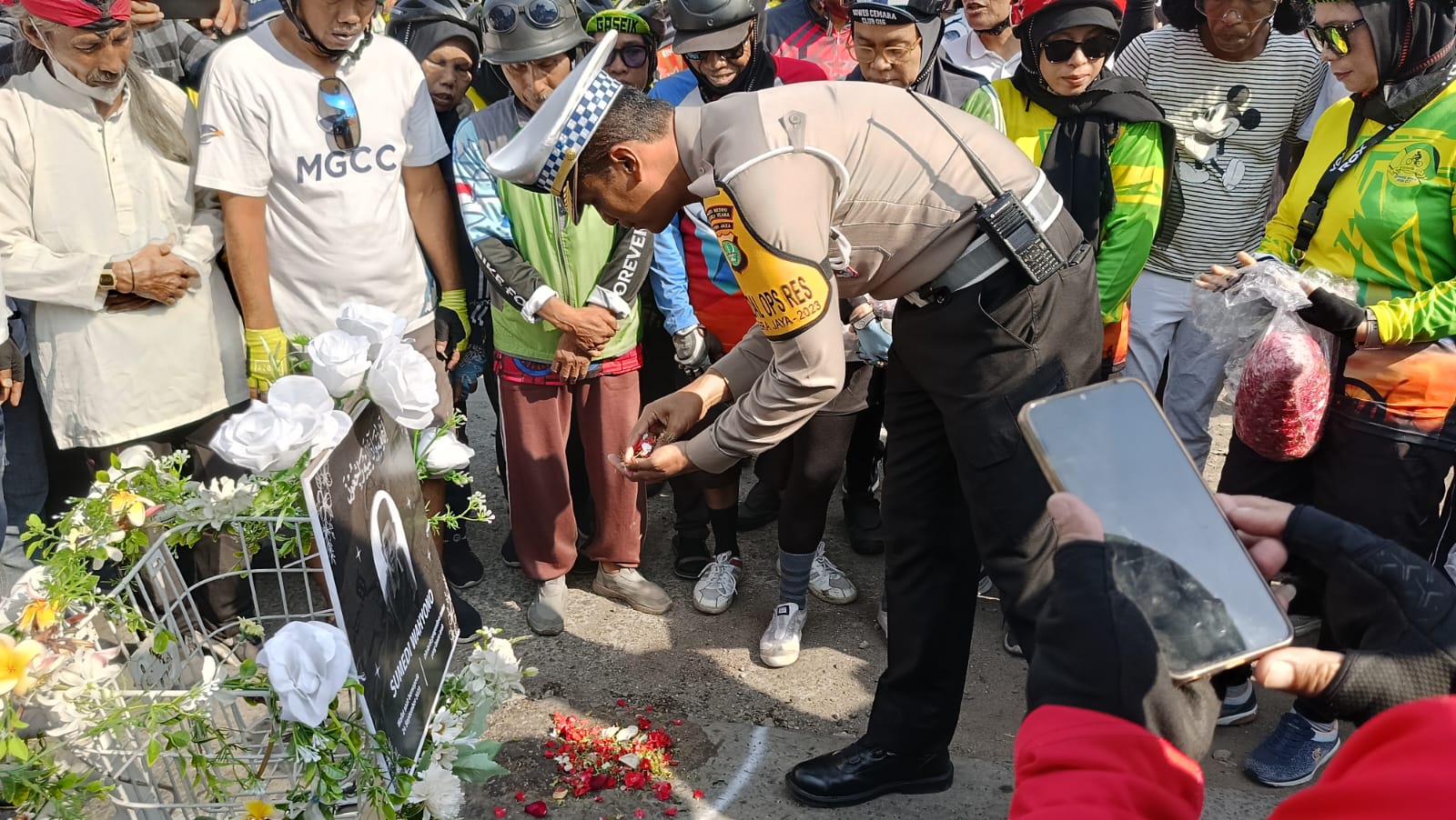 Satlantas Jakarta Utara Gelar Aksi Solidaritas Keprihatinan Korban Kecelakaan Sepeda