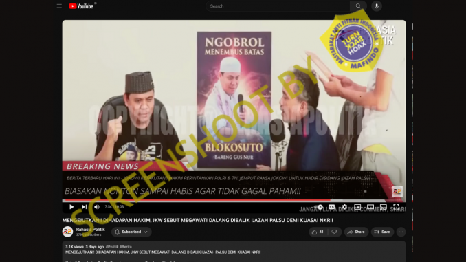 Megawati Dalang Dibalik Ijazah Palsu Jokowi? Cek Faktanya