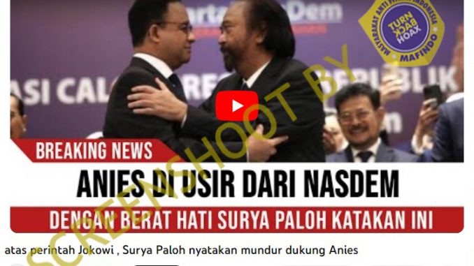 Atas Perintah Jokowi, Surya Paloh Batal Dukung Anies?