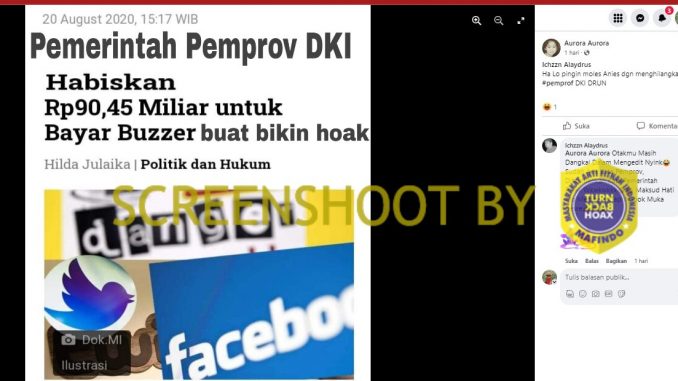 Hoaks Pemprov DKI Habiskan Rp 90,45 M untuk Bayar Buzzer