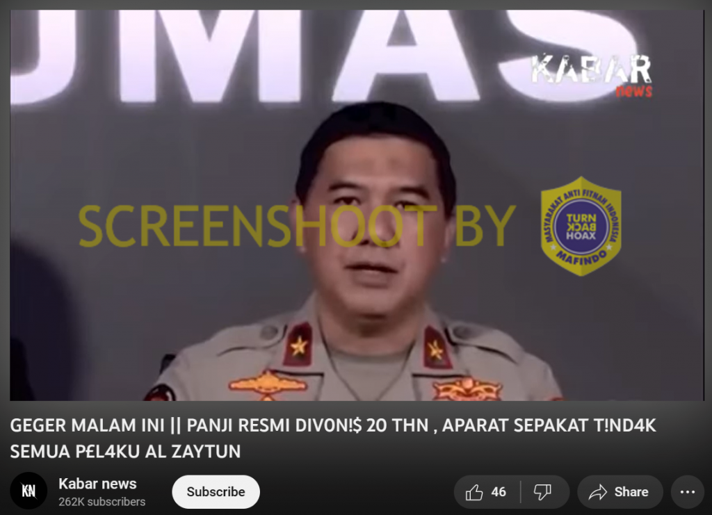 Heboh Panji Gumilang Divonis 20 Tahun Penjara, Rupanya Hoaks