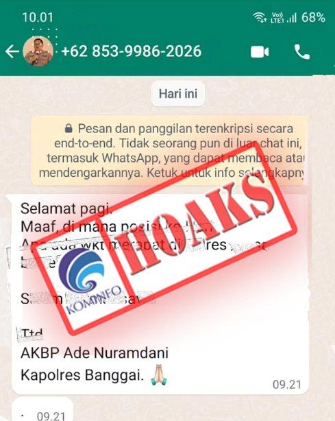 Marak Akun WhatsApp atas Nama Kapolres Banggai, Waspada Penipuan!