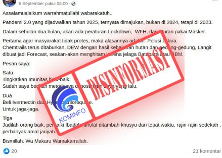 Pandemi 2.0 Sengaja Dibuat dengan Polusi Udara, Dipastikan Hoaks!