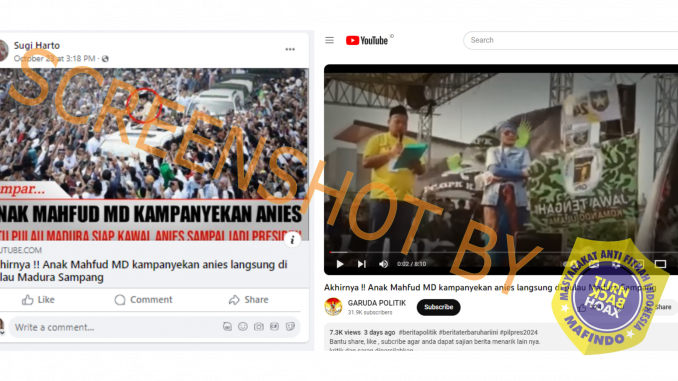 Anak Mahfud MD Kampanyekan Anies di Madura? Cek Faktanya