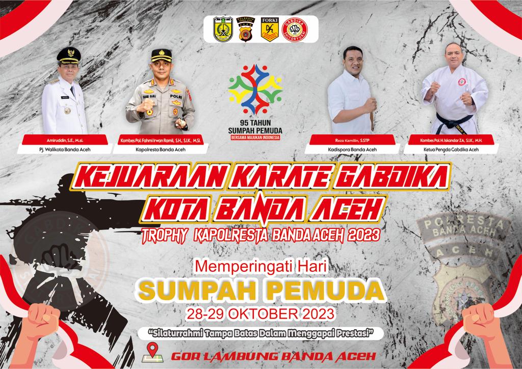Peringati Sumpah Pemuda, Kejuaraan Karate Gabdika Shitoryukai Kota Banda Aceh Trophy Kapolresta Banda Aceh 2023 Digelar