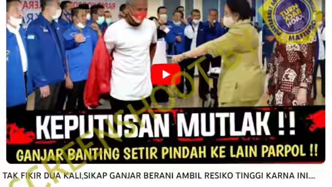 Ganjar Pindah ke Parpol Lain? Cek Faktanya