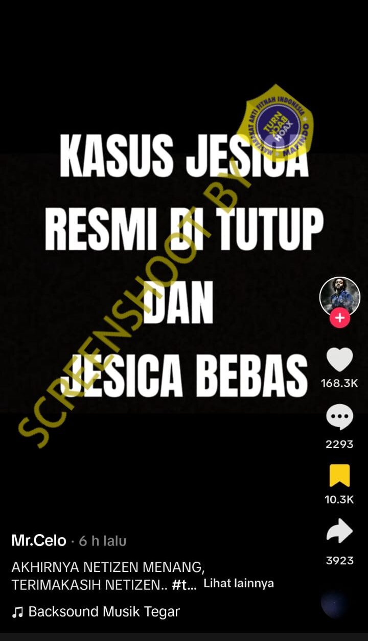 Viral Klaim Kasus Es Kopi Sianida Ditutup dan Jessica Bebas, Ini Faktanya
