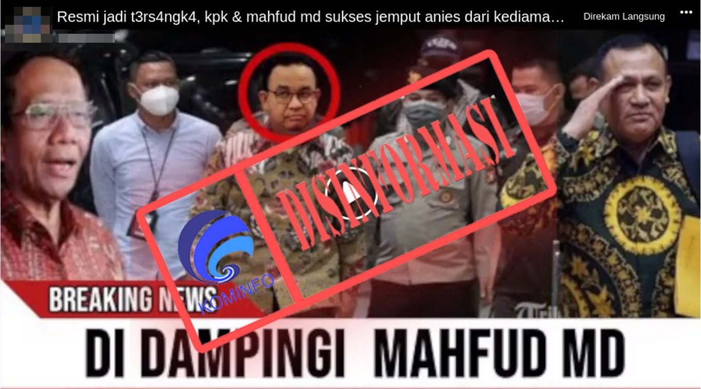 Anies Digelandang KPK & Mahfud MD Gegara Terbukti Korupsi? Cek Faktanya
