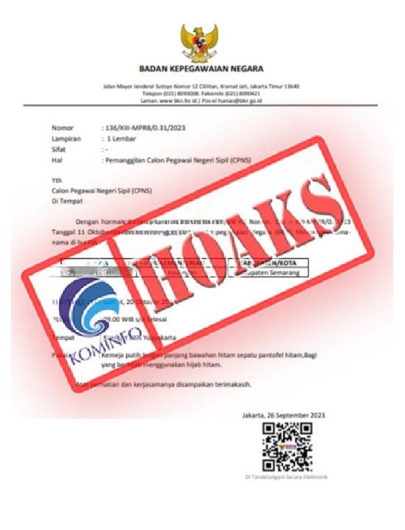 Waspada Penipuan! Tak Ada Surat Pemanggilan CPNS yang Mengatasnamakan BKN