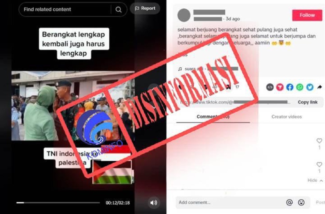 Hoaks TNI Bersiap Berangkat Menuju Palestina