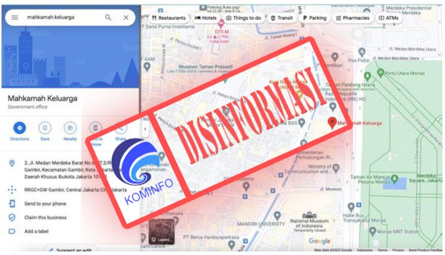 Cek Fakta : Tag Mahkamah Konstitusi di Google Jadi ‘Mahkamah Keluarga’